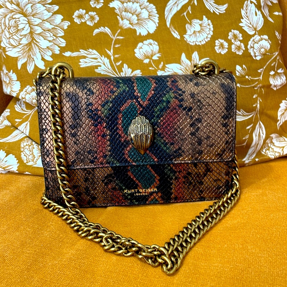 Kurt Geiger Shoreditch Snake Embossed Leather Crossbody Bag